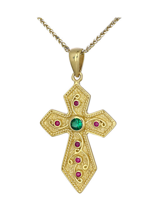 Damen Gold Byzantinisch Kreuz 14K