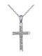 White Gold Cross 18K