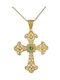 Damen Gold Byzantinisch Kreuz 14K