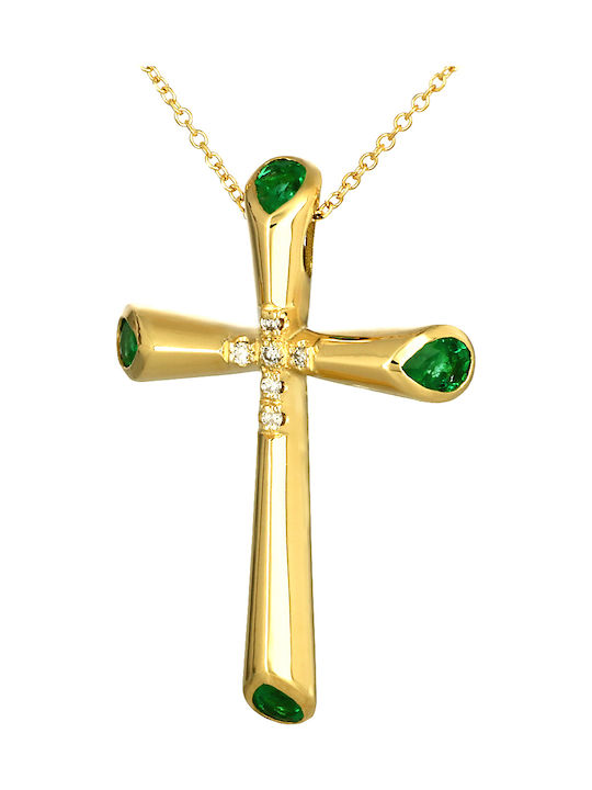 Gold Kreuz 18K mit Kette