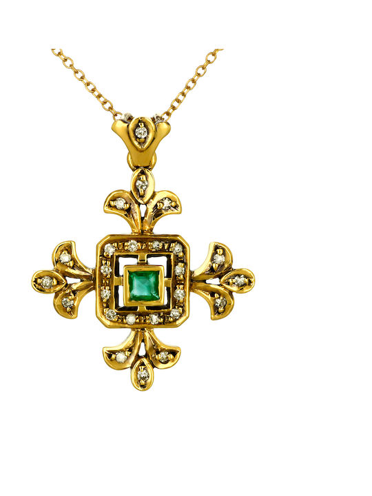 Gold Byzantine Cross 18K
