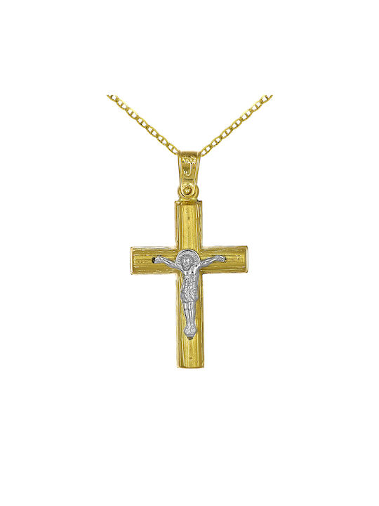 Herren Gold Kreuz 14K mit dem Gekreuzigten