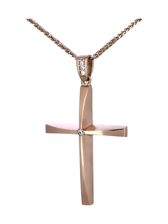 Damen Roségold Kreuz 14K