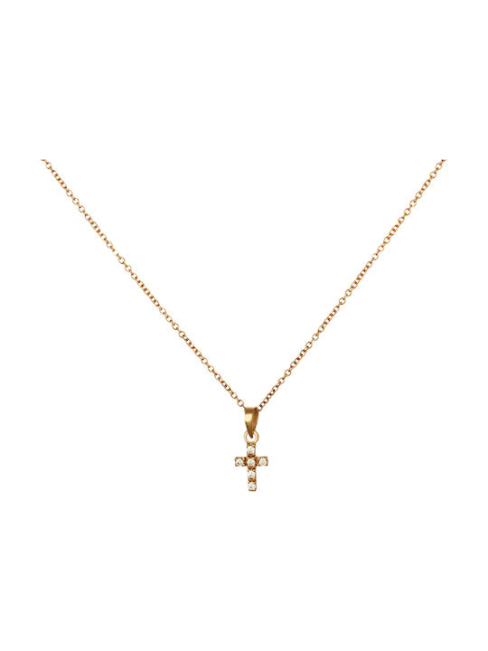 Femeiesc Aur Roz Cruce 14K