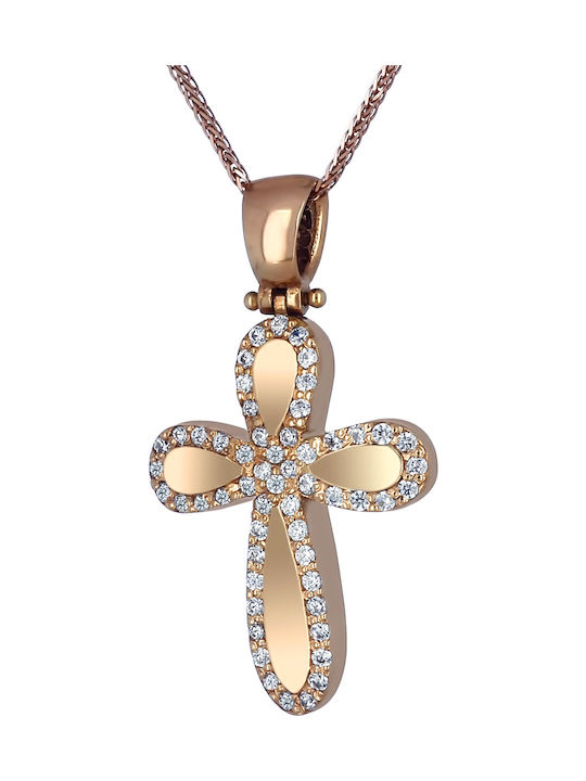 Women's Rose Gold Cross 14K