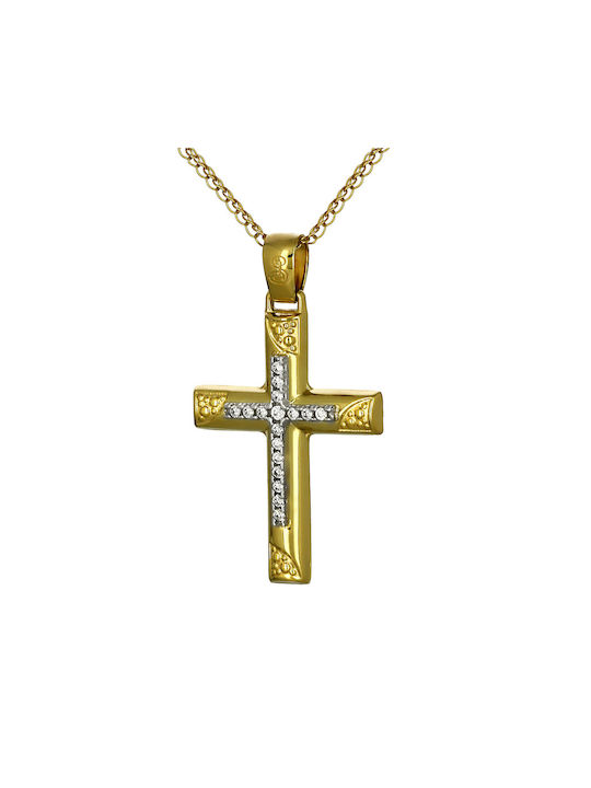 Damen Gold Kreuz 14K