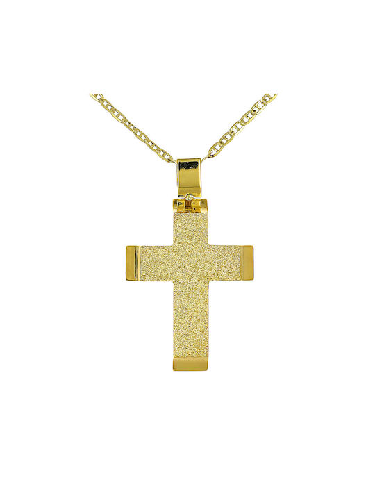 Herren Gold Kreuz 14K