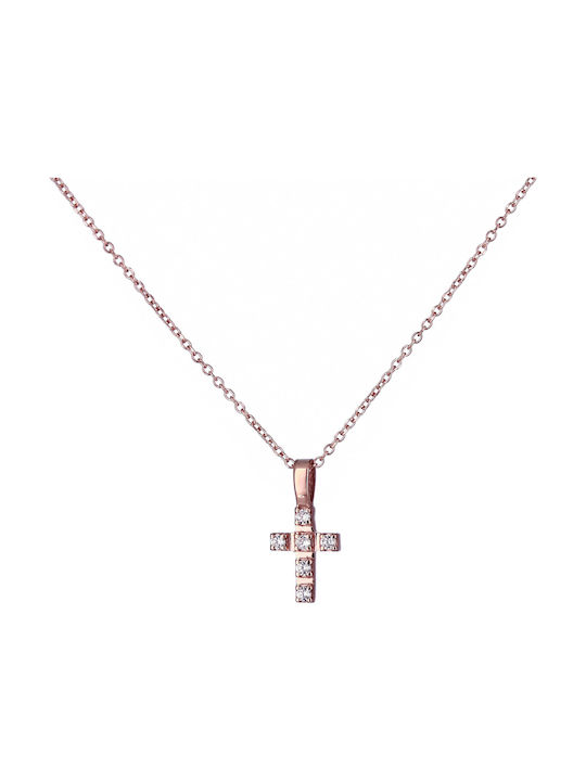 Women's Rose Gold Cross 14K with Chain