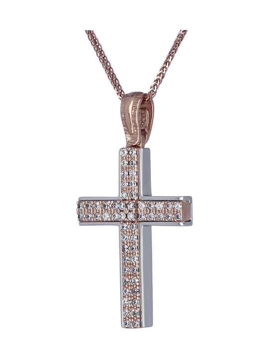 Damen Weißgold Kreuz 14K