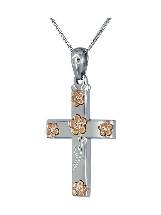 Women's White Gold Cross 14K