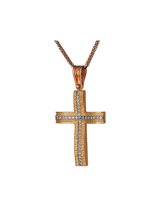 Damen Roségold Kreuz 14K