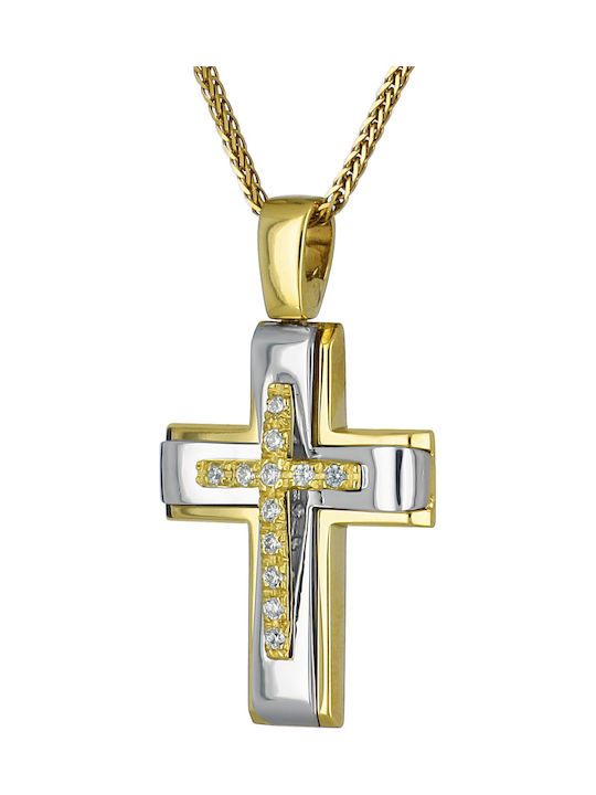 Damen Gold Kreuz 14K