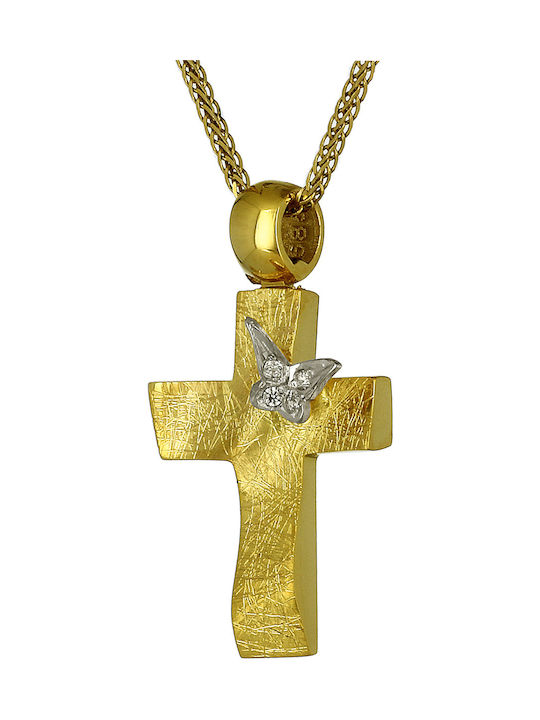 Damen Gold Kreuz 14K