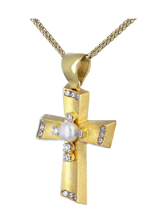 Damen Gold Kreuz 14K