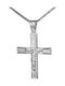 Men's White Gold Cross 14K