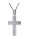 Men's White Gold Cross 14K