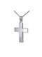 Men's White Gold Cross 14K