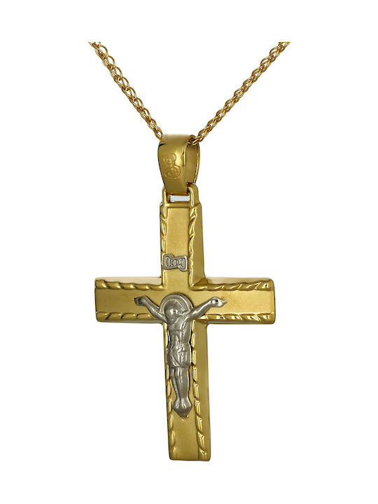 Herren Gold Kreuz 14K mit dem Gekreuzigten