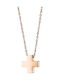 Art Collection Damen Kreuz aus Rosé Vergoldetem Stahl mit Kette