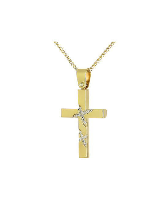 Damen Gold Kreuz 14K