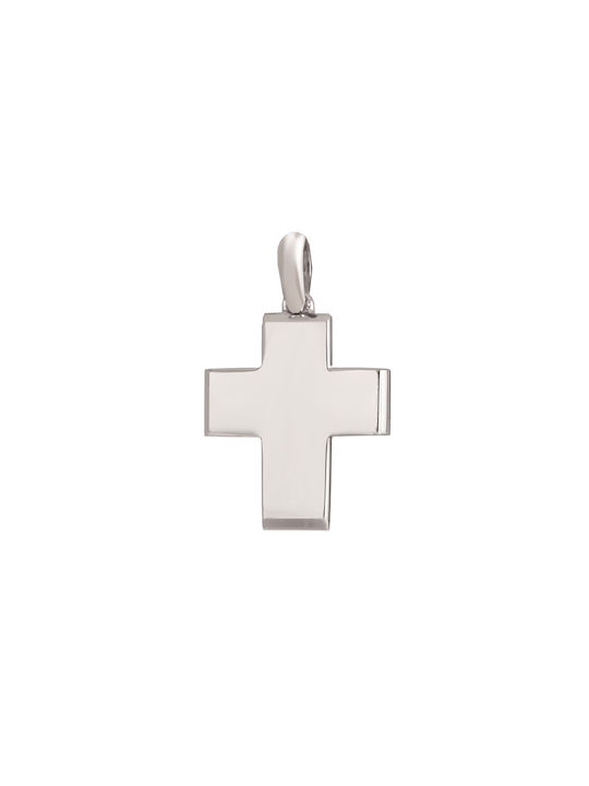 Men's White Gold Cross 14K