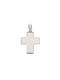 Men's White Gold Cross 14K