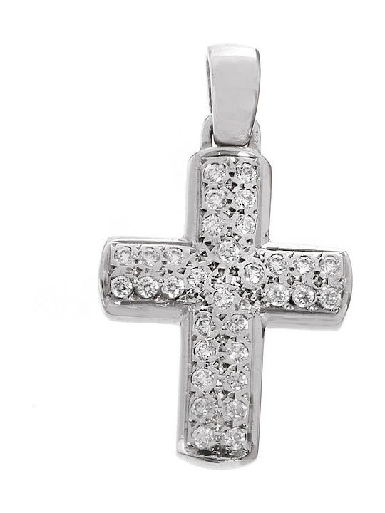 Damen Weißgold Kreuz 14K