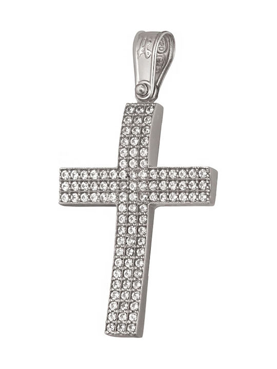 Damen Weißgold Kreuz 14K