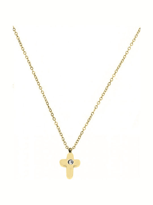 SOFI Cross from Gold Plated Steel with Chain