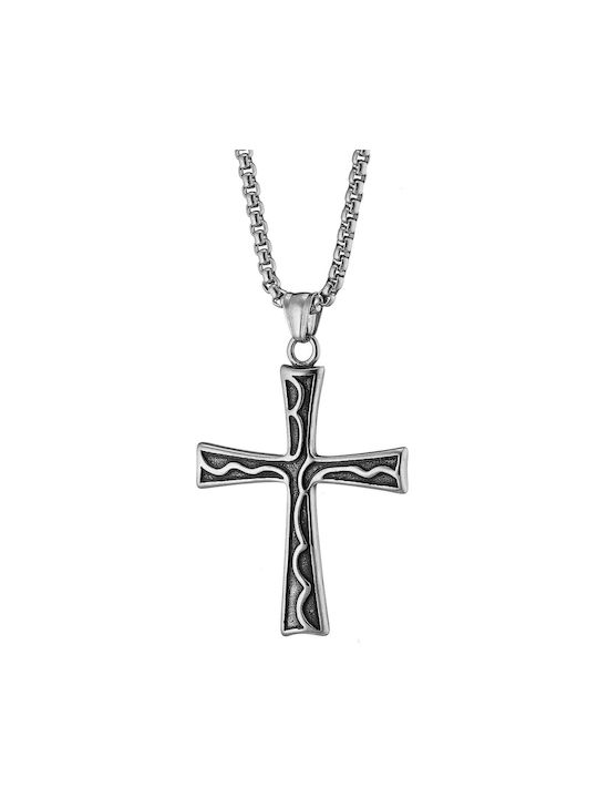 Men's Cross from Steel with Chain