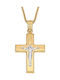 Herren Gold Kreuz 14K mit dem Gekreuzigten mit Kette