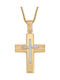 Damen Gold Kreuz 14K mit Kette