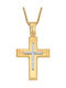 Damen Gold Kreuz 14K mit Kette