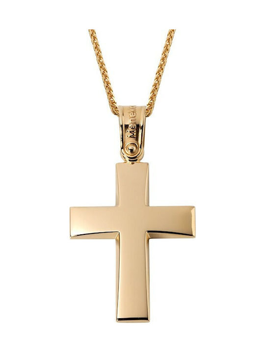 Herren Gold Kreuz 14K mit Kette