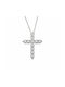 Women's White Gold Cross 18K with Chain