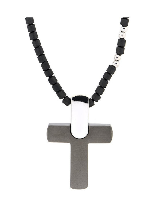 Weißgold Kreuz 14K mit Kette