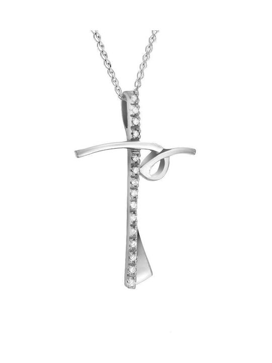 Women's White Gold Cross 14K