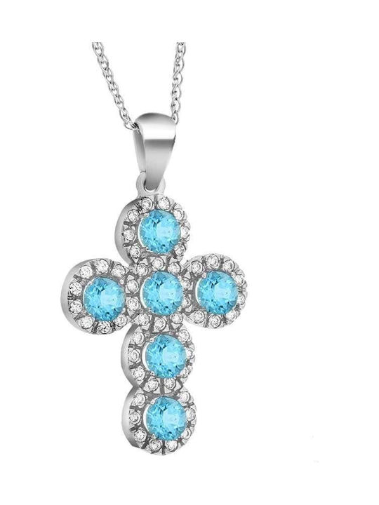 Women's White Gold Cross 14K