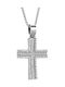 Women's White Gold Cross 14K Double Sided