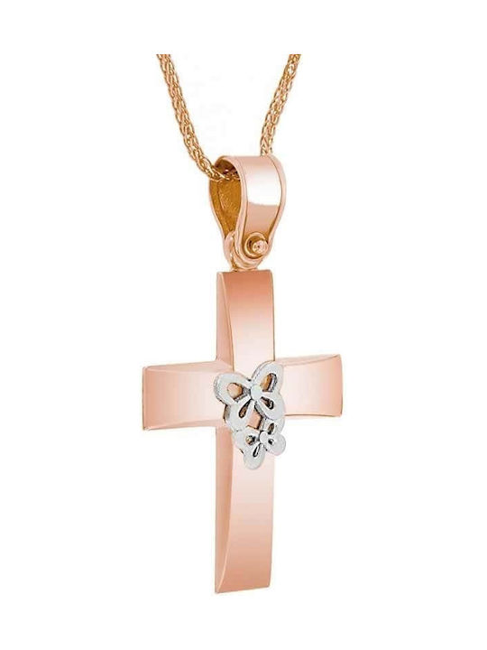 Women's Rose Gold Cross 14K