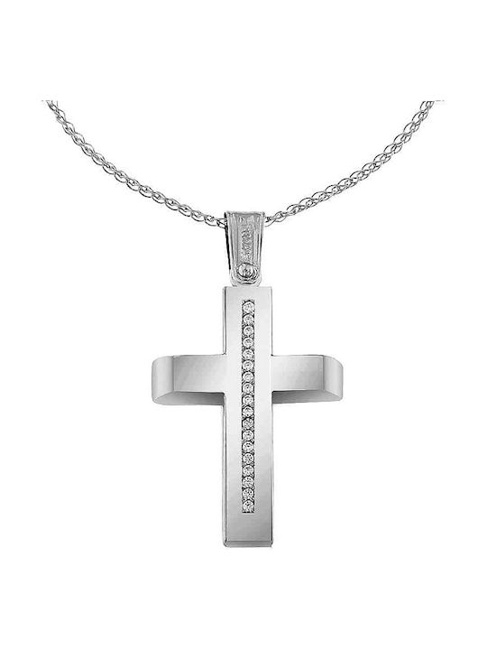 Women's White Gold Cross 9K