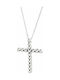 Women's White Gold Cross 18K with Chain