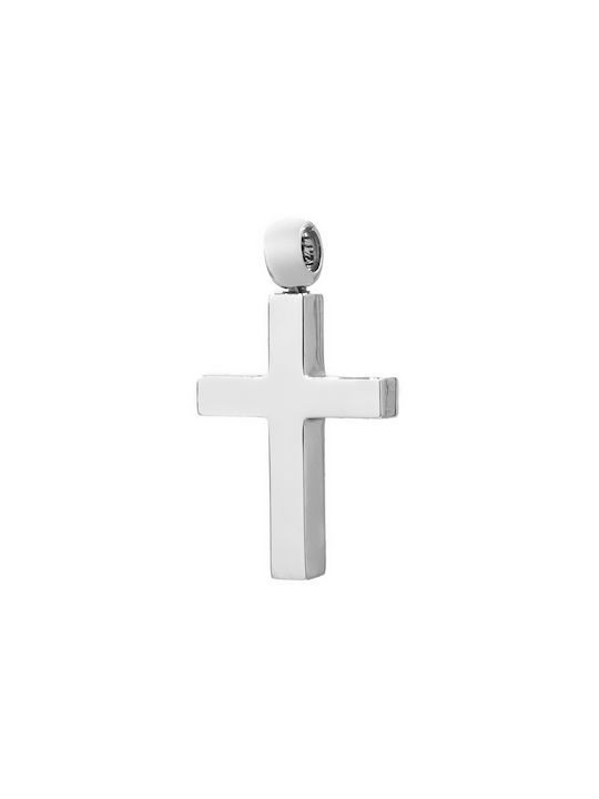 Men's White Gold Cross 14K Double Sided