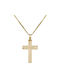 Herren Gold Kreuz 14K mit Kette