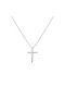 Women's White Gold Cross 18K with Chain