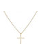 Women's Cross from Gold Plated Silver with Chain