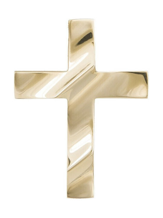 Men's Gold Cross 14K Double Sided