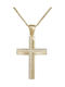 Damen Gold Kreuz 14K mit Kette