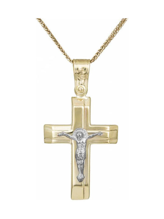 Men's Gold Cross 9K with Chain