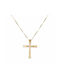 Damen Gold Kreuz 14K mit Kette